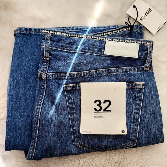 NEW Re/Done Iconic Heritage Silhouette Crystal Bay Fade Low Rider Loose Jean 32 - Picture 14 of 15